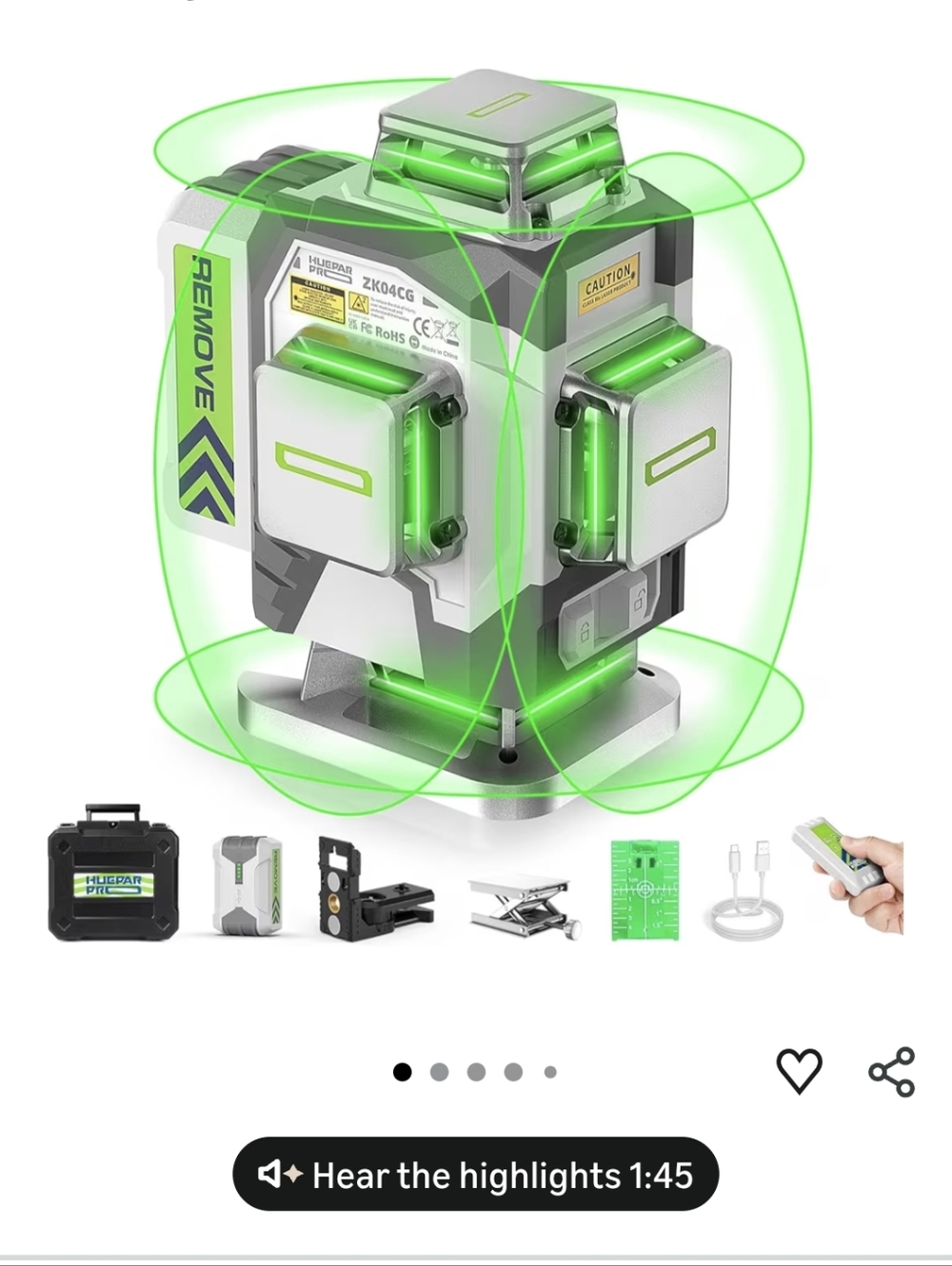 Green Laser Level Tool - ZK04CG Style